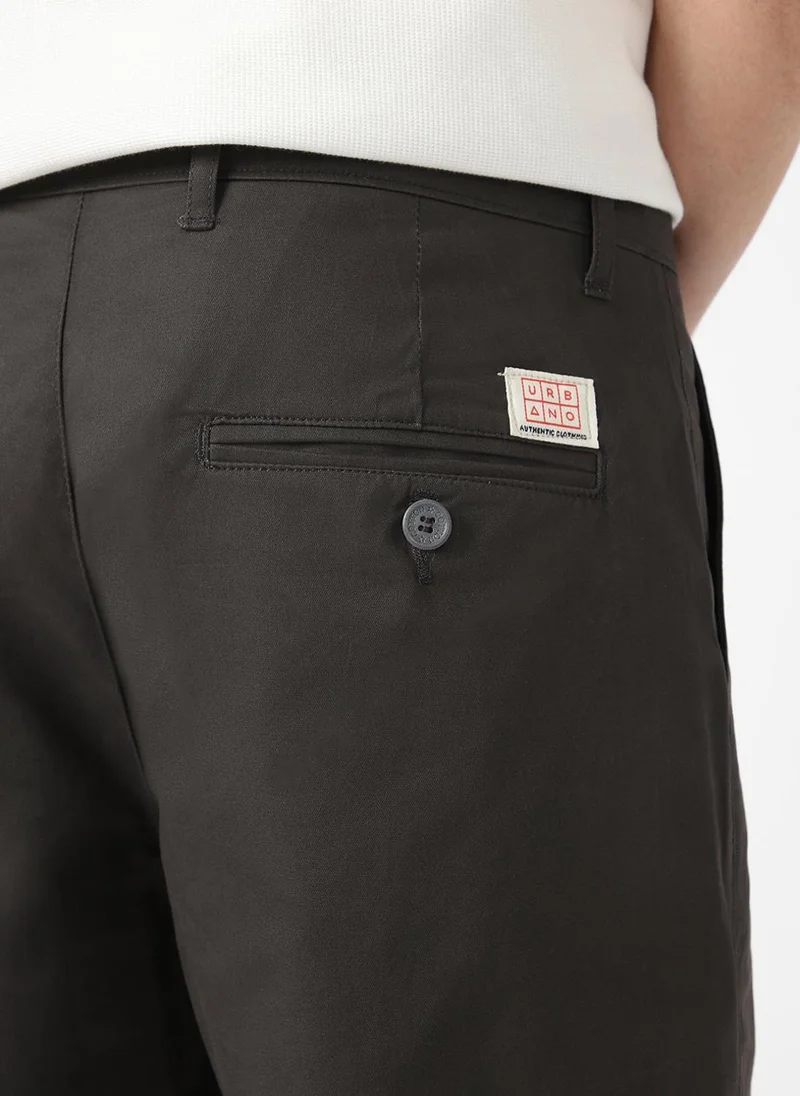 Urbano Fashion  Urbano Fashion Men's Dark Grey Cotton Regular Fit Casual Chinos Trousers Stretch for Men | Best Price UAE